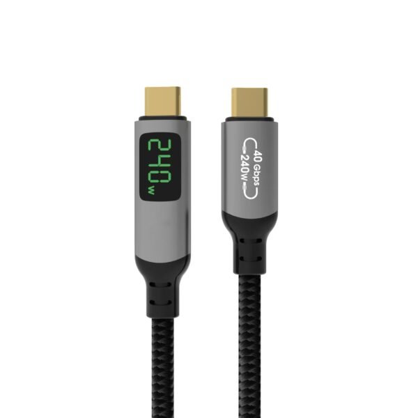 USB4 40Gbps 8K@60Hz Display 240W PD Charging Cable With LED Display