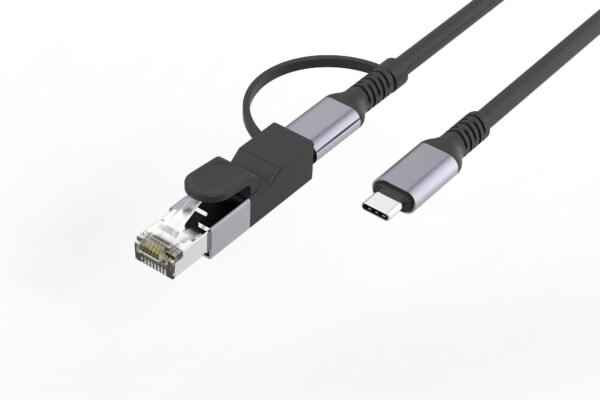 Multi-Function USB-C to USB-C Cable (5Gbps/60W) + RJ45 Ethernet Adapter